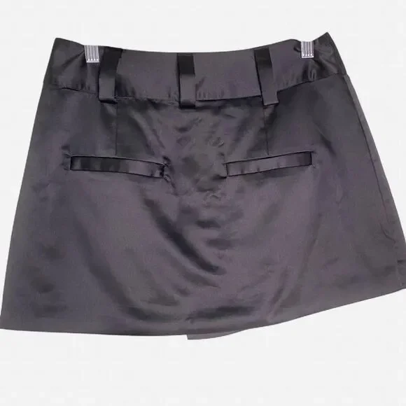 Superdown Black Mini Wrap Skirt M - Picture 2 of 7